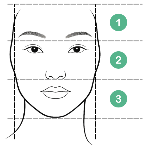 How to measure face zones with fingers
